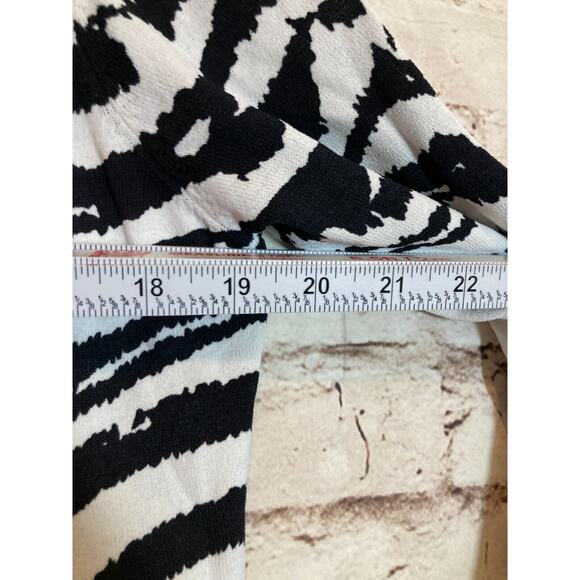 Fontana Top Womens Large Santana Knit Zebra Animal Print Layered Front Zip - Picture 10 of 14